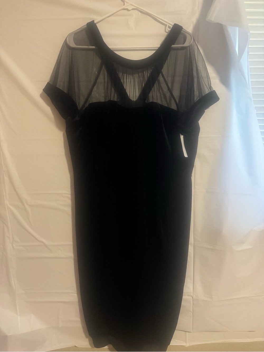 Black Mesh Yoke Cocktail Dress